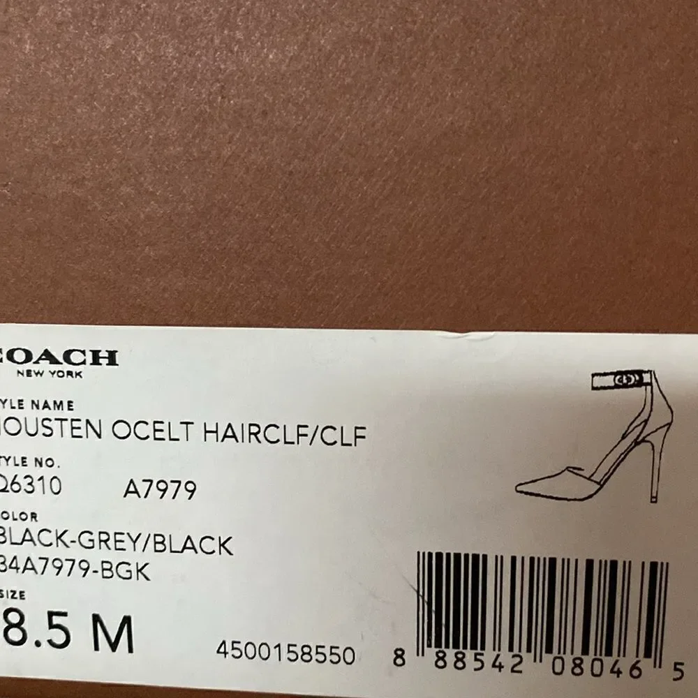 New Coach Houston Ocelot Calf Hair Calfskin Heels